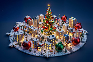 Miniature Christmas City Diorama, a Photo by rarrarorro