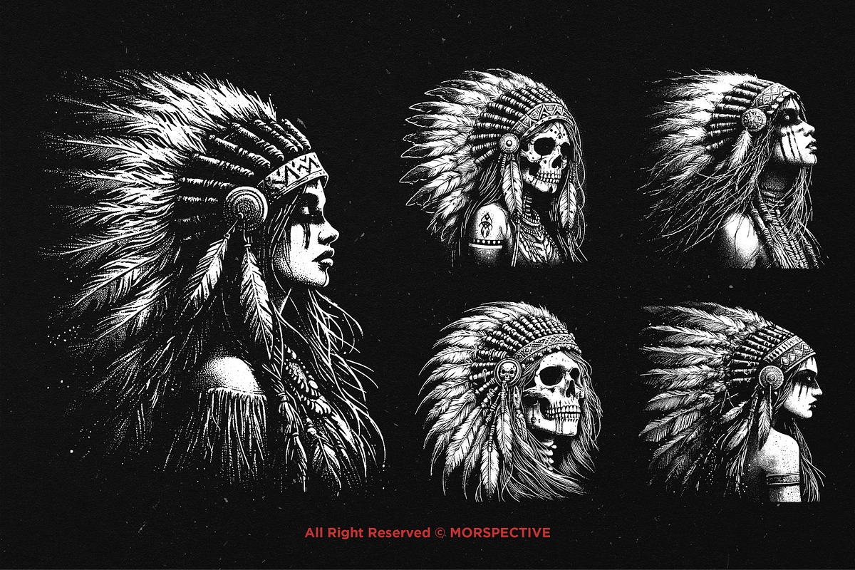 10 Bundle Dark Art American Indian, an Illustration by Morspective (Photo 5 of 7)