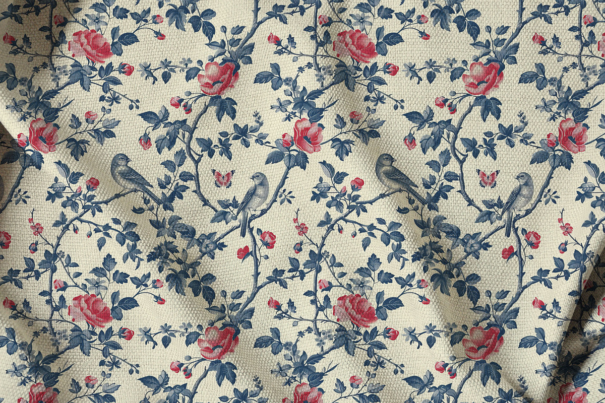 Toile Vintage Print Design Patterns
