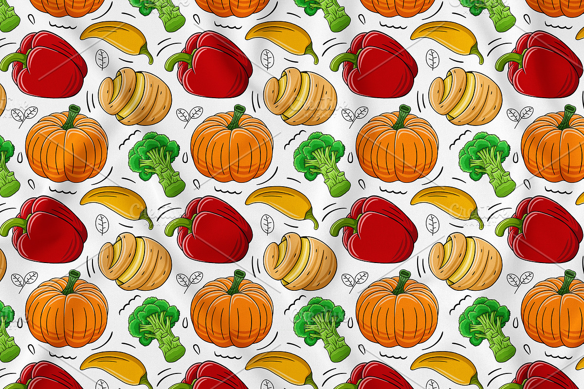 Vegetables Seamless Pattern #02, a Pattern Graphic by MEDZ (Photo 1 of 3)