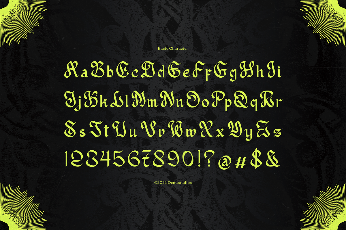 Redagon | Blackletter Typeface, a Blackletter Font by Denustudios (Photo 10 of 12)