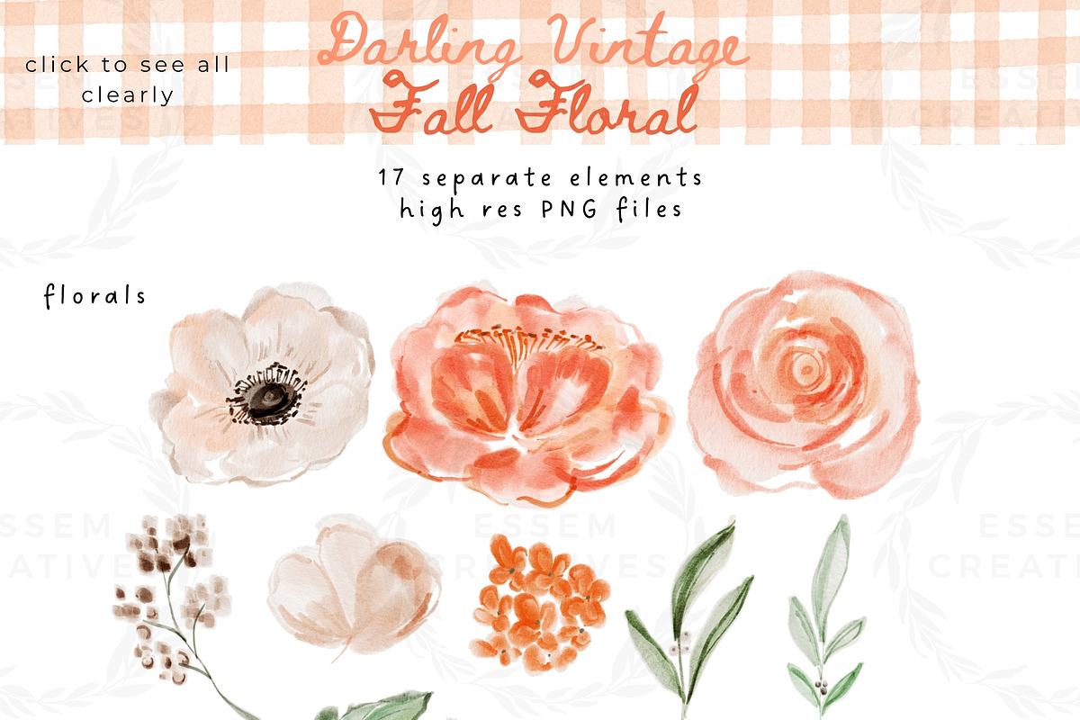 Boho Fall Floral Watercolor Clipart, a Background Graphic by Essem Creatives (Photo 7 of 9)