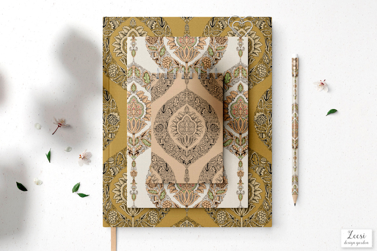 Mahika Damask Pattern & Motifs, a Pattern Graphic by Zeesi Design Garden (Photo 3 of 11)