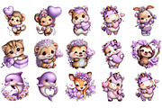 Valentine Animal Clipart, an Animal Illustration by DreamArtGraphic (Thumbnail 4 of 4)