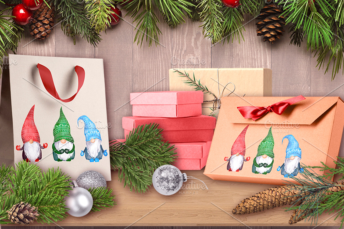 Christmas gnomes PNG watercolor, an Illustration by Where summer is (Photo 4 of 4)