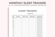 Monthly Sleep Tracker, a Stationery Template by M9 Design (Thumbnail 1 of 5)
