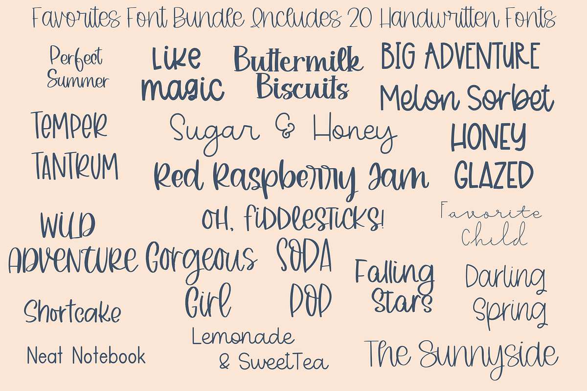 Favorites Font Bundle, Cute Fonts, a Handwritten Font by Designing Digitals (Photo 2 of 11)