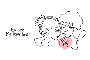 Loving couple. Happy Valentine's day, a Seasonal Illustration by Valenty