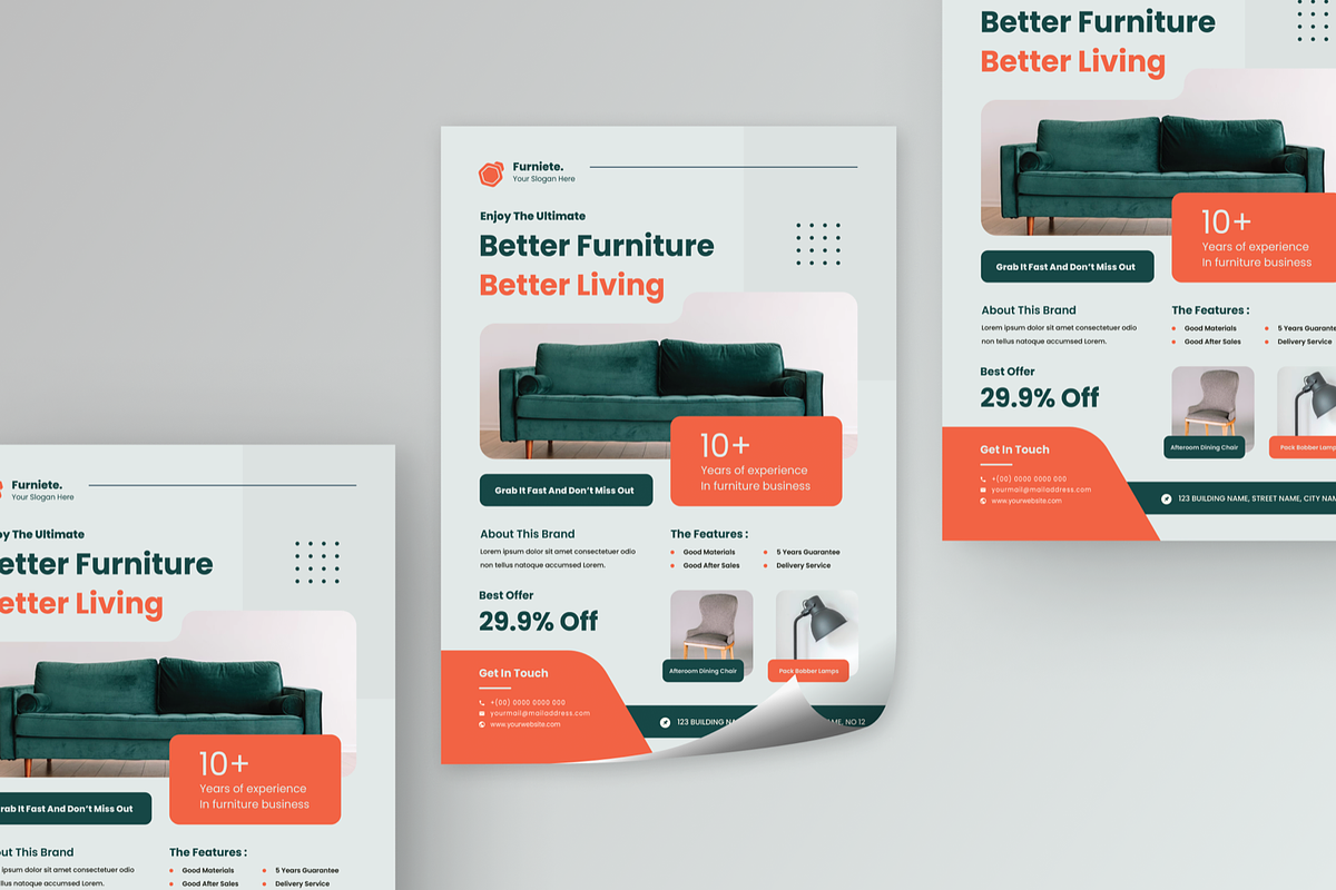 Furniete - Modern Furniture Flyer, a Flyer Template by SquidPixey (Photo 3 of 5)