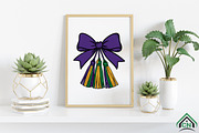 Mardi Gras Ribbon Bow PNG, an Illustration by Craft Nest (Thumbnail 3 of 4)