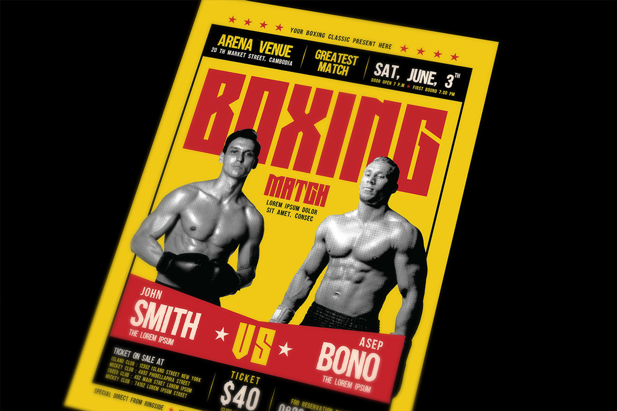 Old Vintage Boxing Flyer, a Card Template by megarez (Photo 2 of 3)