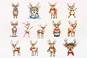 Quirky Christmas Reindeer Clipart, an Illustration by Dream Creation (Thumbnail 4 of 4)