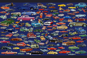 50% SALE!!! American Retro Collage C