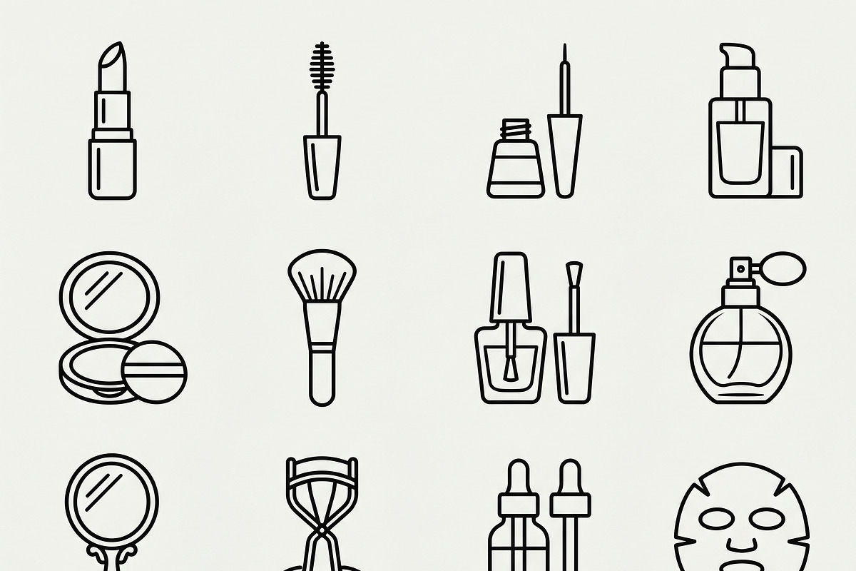 43 Beauty Makeup Outline Icons, an Outline Icon by adenpinkstore (Photo 2 of 24)