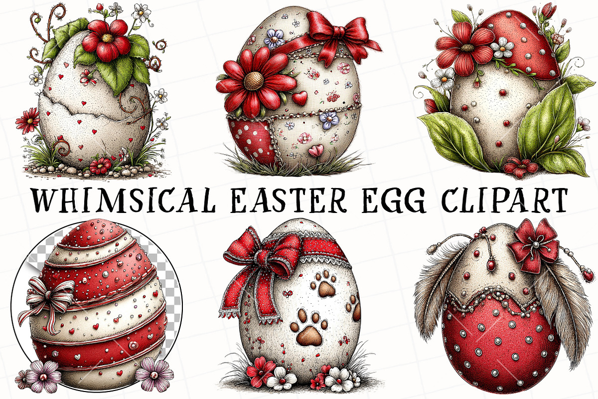 Whimsical Easter Egg Clipart, an Illustration by OK Design (Photo 2 of 6)