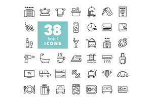 38 Hotel Vector Icons