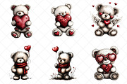 Valentines Teddy Bear Clipart, an Illustration by SinaCreation (Thumbnail 3 of 7)