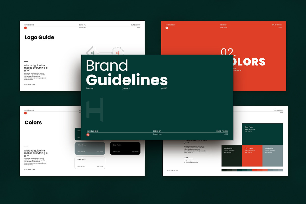 Huas Brand Guideline Presentation, a Presentation Template by Studio Artisan (Photo 5 of 10)