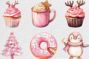 Pink Sweet Cute Christmas Clipart, an Illustration by Black Bird Studio (Thumbnail 6 of 6)