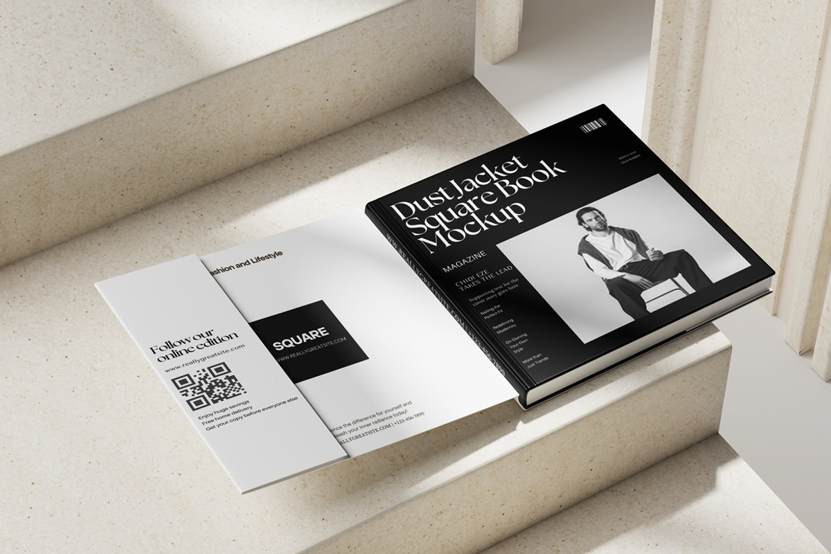 Dust Jacket Cover Book Mockup, a Books & Magazine Mockup by Tokobeta (Photo 2 of 8)