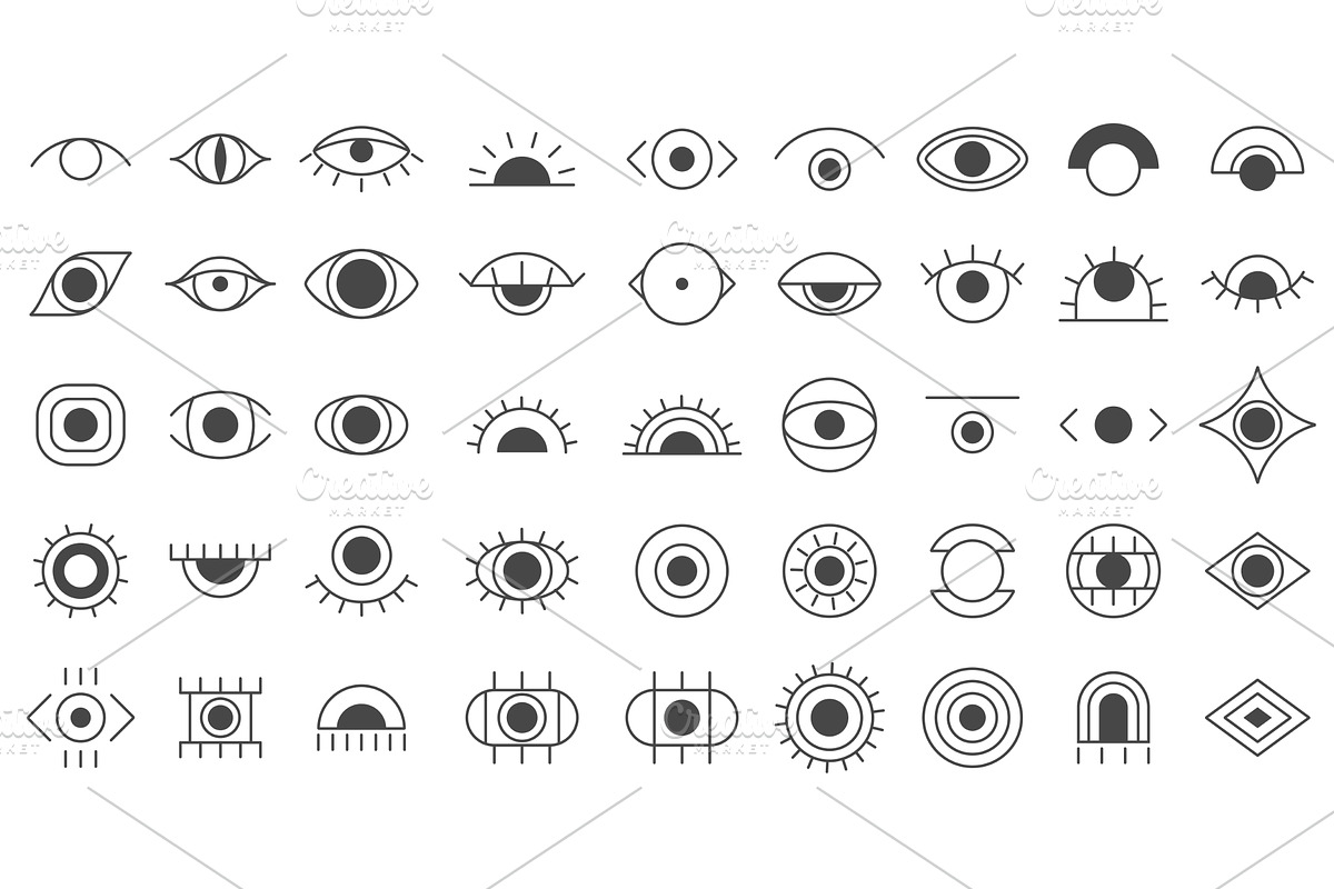 Hand drawn eye icons doodle icons, an Object Illustration by Lemberg Vector