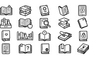 Hand Drawn Book Icon Set, an Illustration by designvectx (Thumbnail 2 of 3)