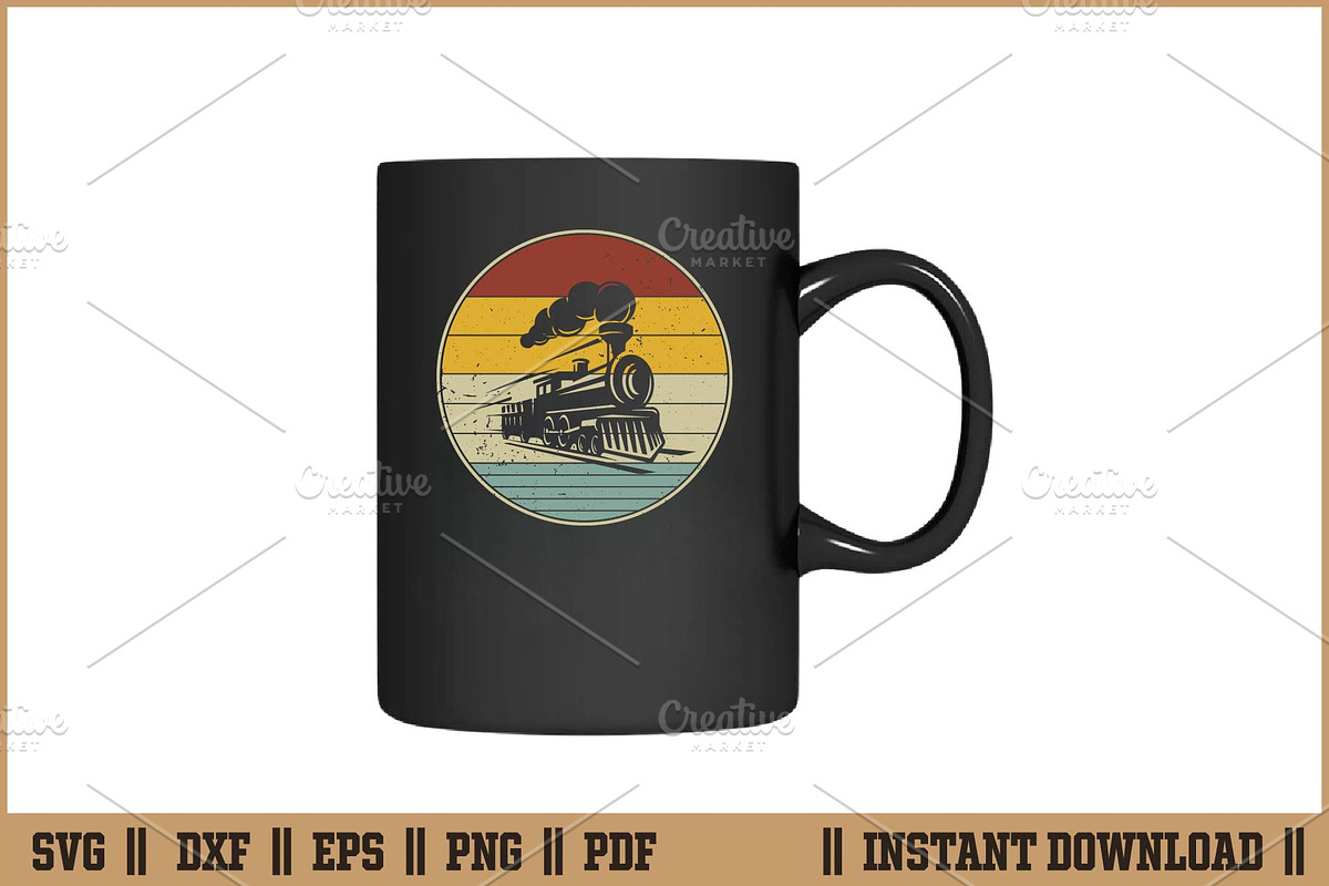 Train Vintage Distressed Retro SVG, a Work Illustration by Handy Arts Studio (Photo 3 of 3)