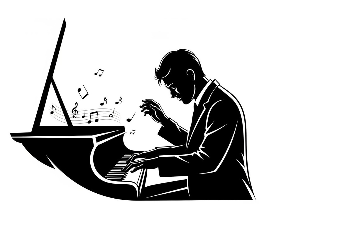 Piano Player Silhouette Vector Bundl, an Illustration by jahid234 (Photo 14 of 20)