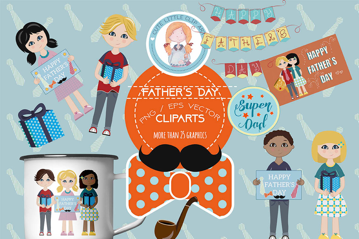 Father's day Clipart, an Illustration by Cute Little Workshop (Photo 2 of 7)