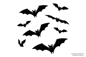 Minimal Flying Bats PNG, a Graphic by Clipart Bloom