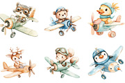 Animal Airplane Clipart PNG, a Seasonal Illustration by Designking (Thumbnail 2 of 4)