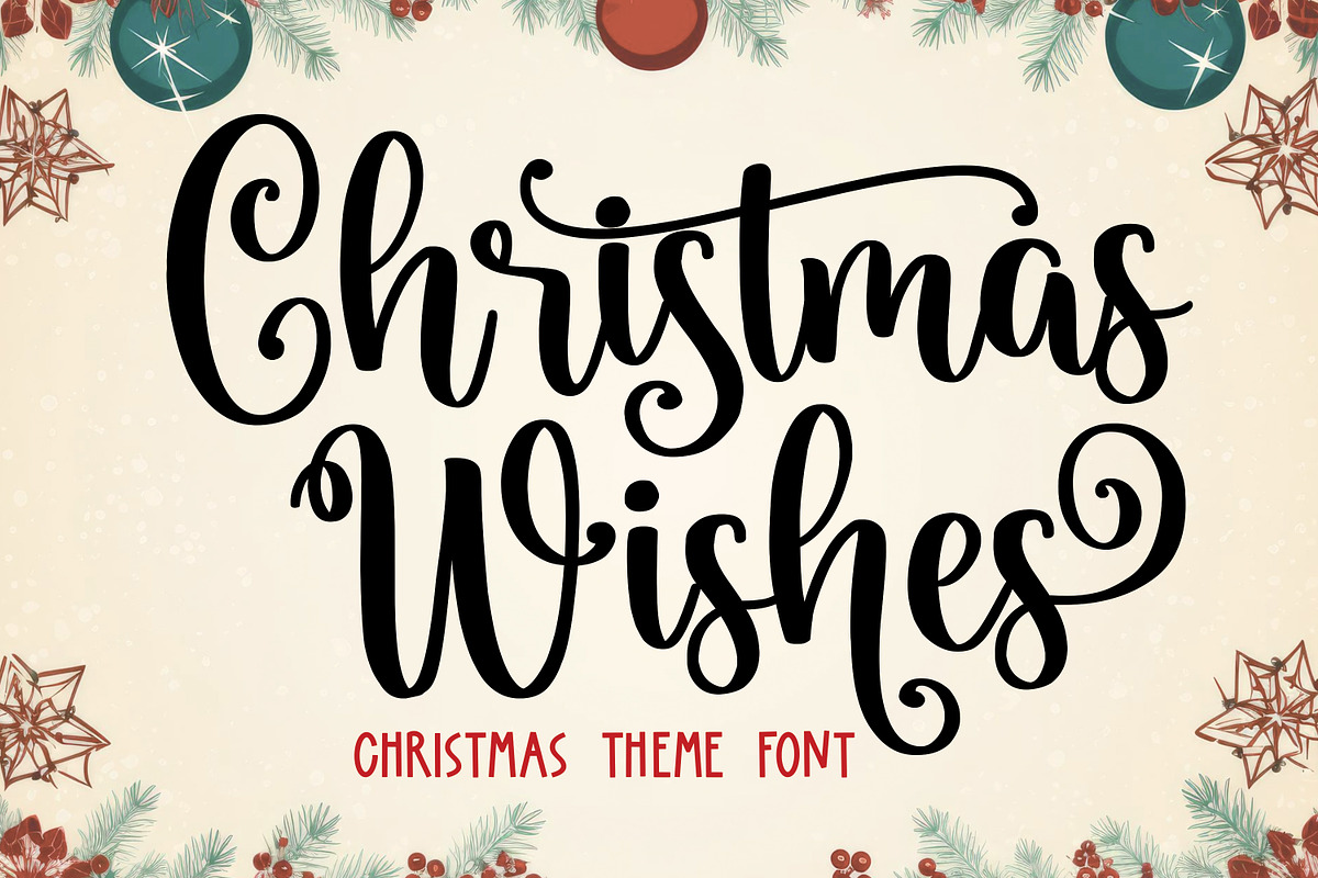 Christmas Wishes, a Script Font by Mozatype (Photo 1 of 7)
