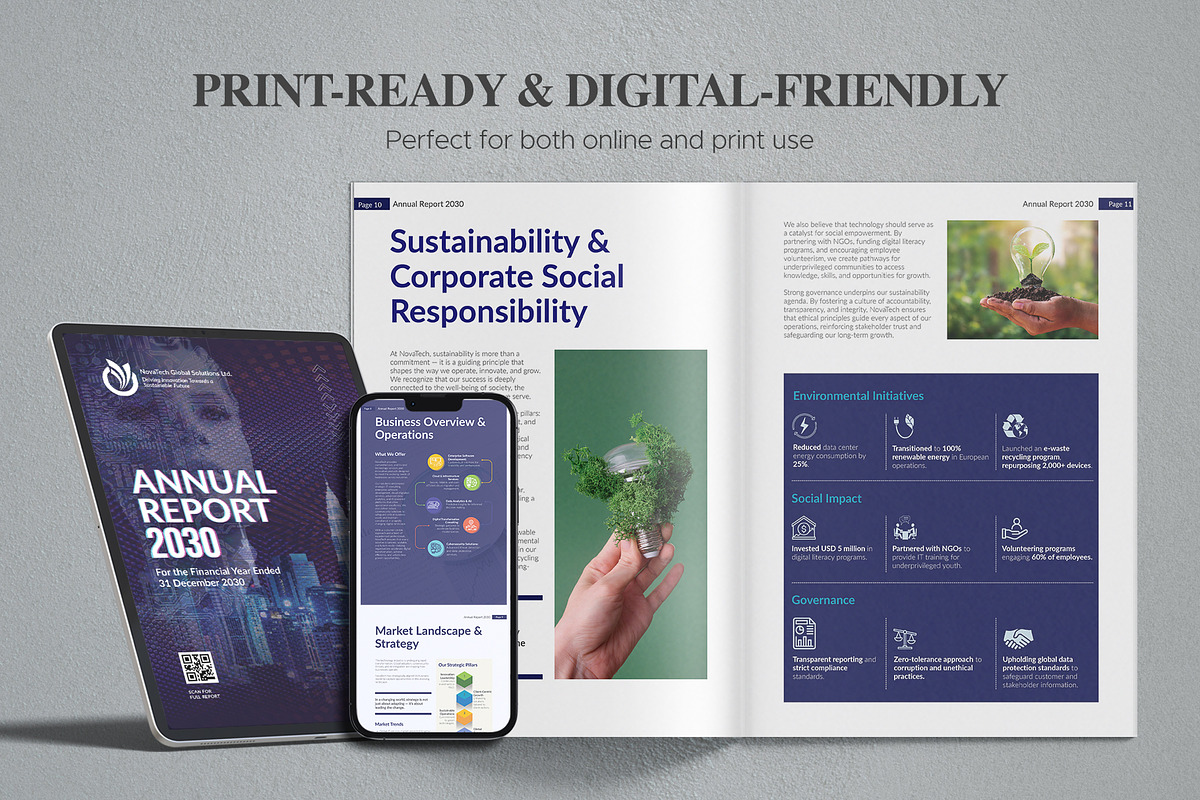 Corporate Annual Report Canva Template preview 3