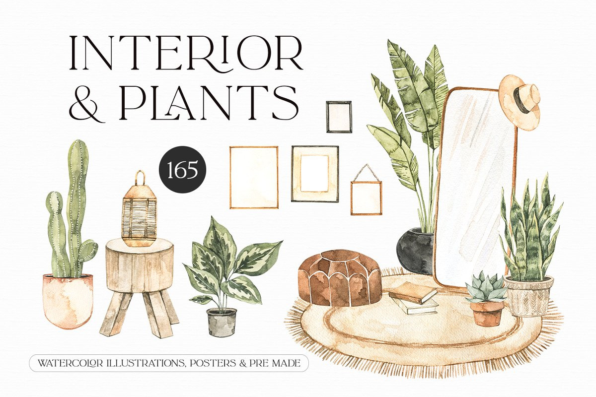 Modern Bundle | Logo | Watercolor, a Food Illustration by Kate Macate (Photo 4 of 19)