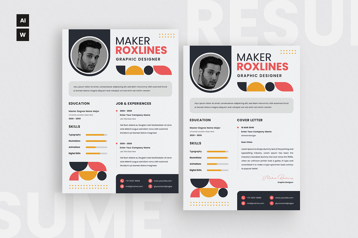 Minimalist Resume CV, a Resume Template by iDoodle Studio (Photo 1 of 4)