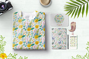 Birds and Flowers, a Pattern Graphic by Olesya Agudova (Thumbnail 2 of 9)
