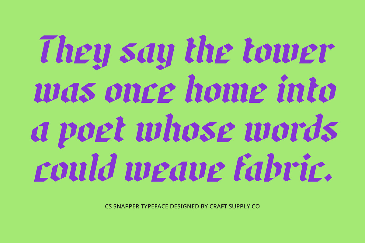 CS Snapper – Blackletter Font, a Blackletter Font by Craft Supply Co. (Photo 2 of 8)