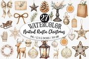 Neutral Rustic Christmas Clipart, an Illustration by Designking (Thumbnail 1 of 5)