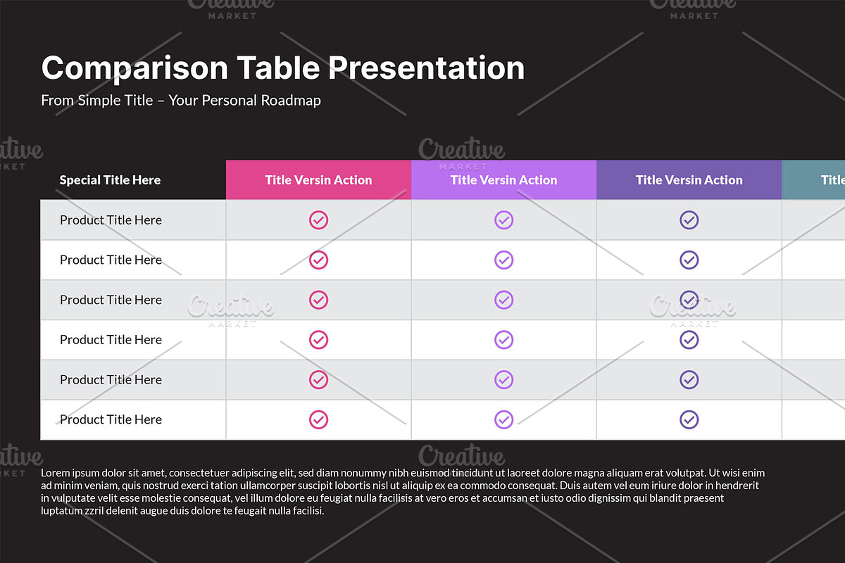 Comparison Table for PowerPoint preview 4