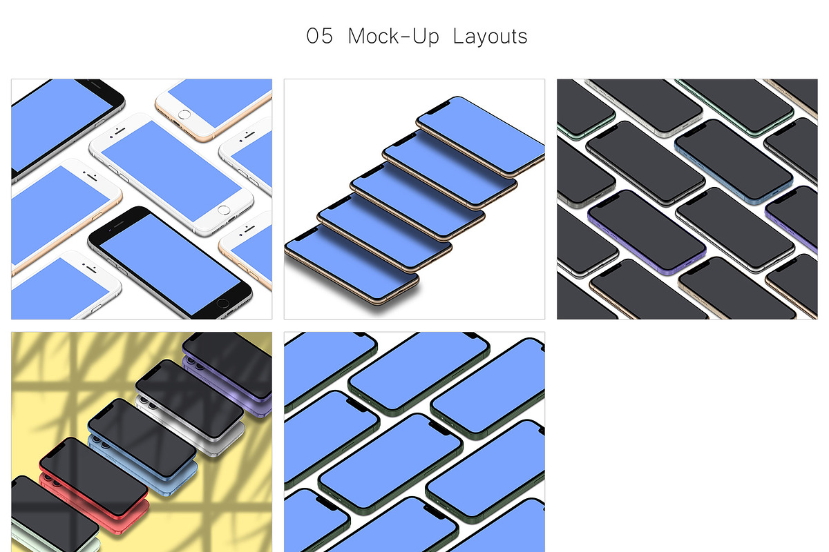 Realistic 3D iPhone Mock-Up Bundle 1, an iPhone Mockup by Graphicsworld125 (Photo 2 of 15)