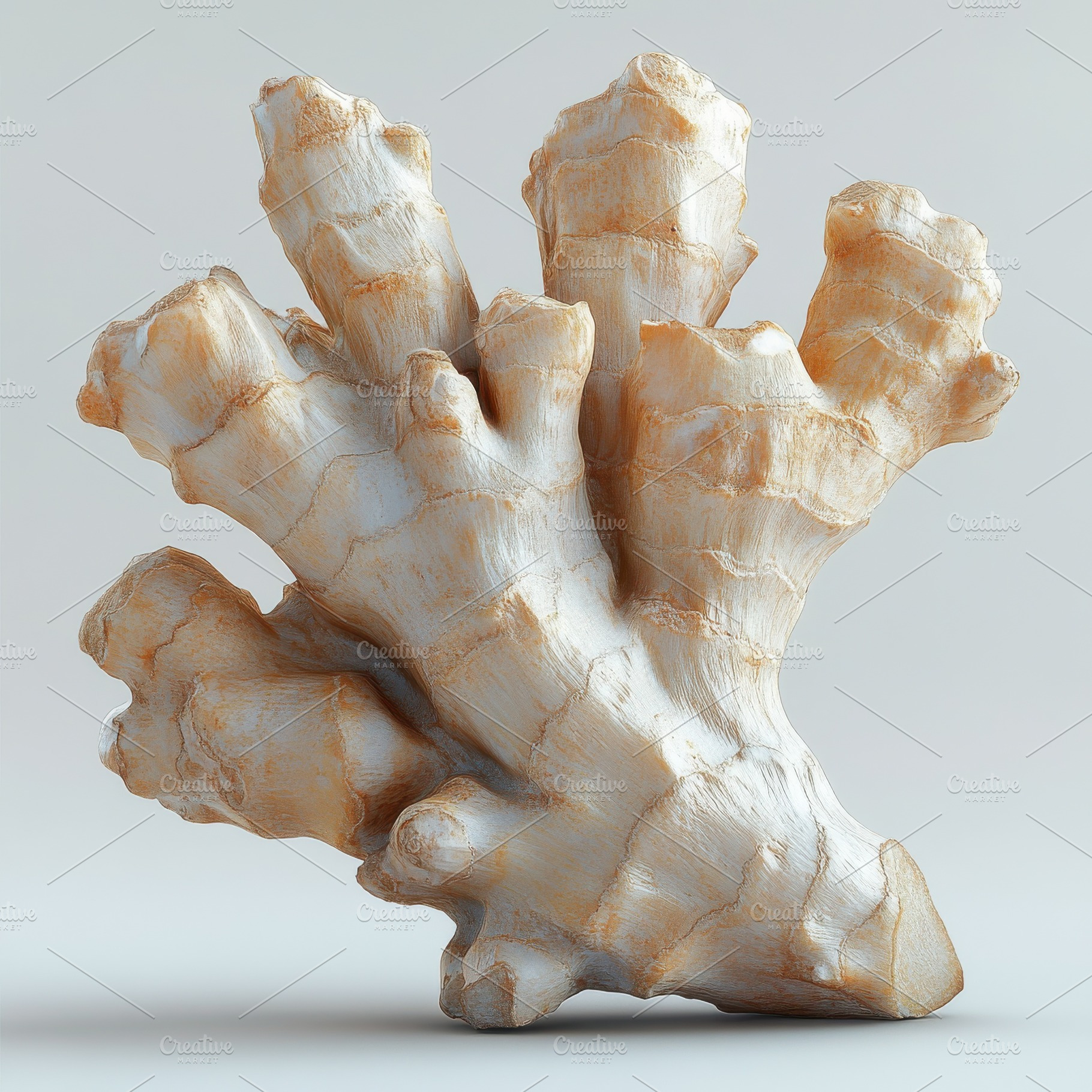 Fresh organic ginger root, isolated, a Food & Drink Photo by Pixeness Studio