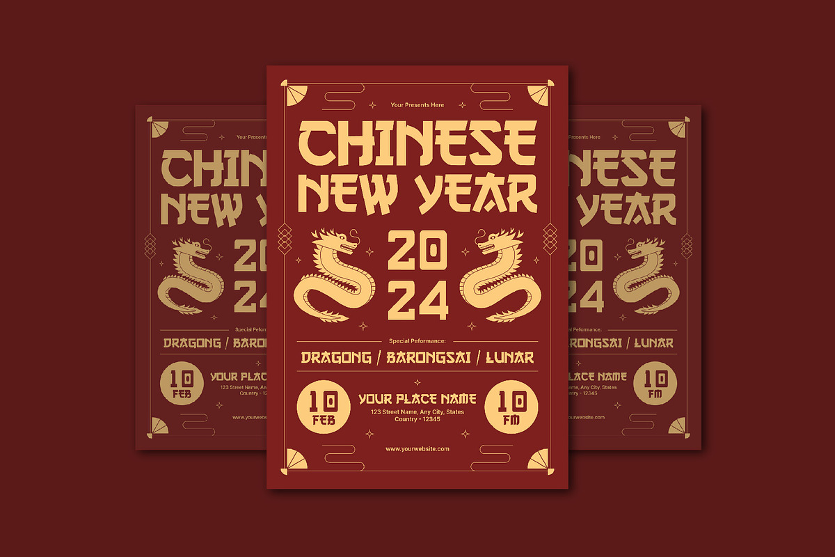 Chinese New Year Flyer Template, a Flyer Template by Graphicorner (Photo 2 of 2)