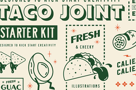 Taco Joint - Starter Kit, a Food Illustration by JK Design Co.