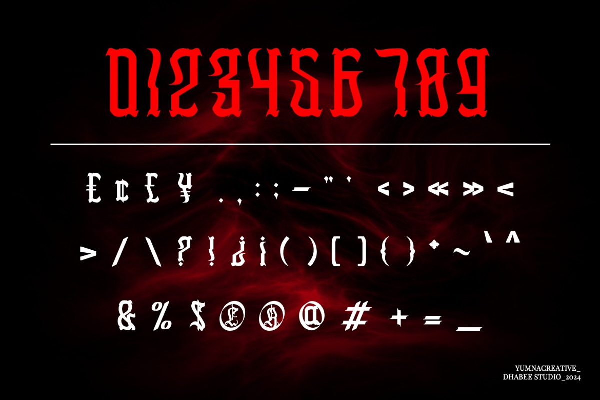 Swords Clover - Modern Blackletter, a Blackletter Font by Dhabee (Photo 6 of 15)