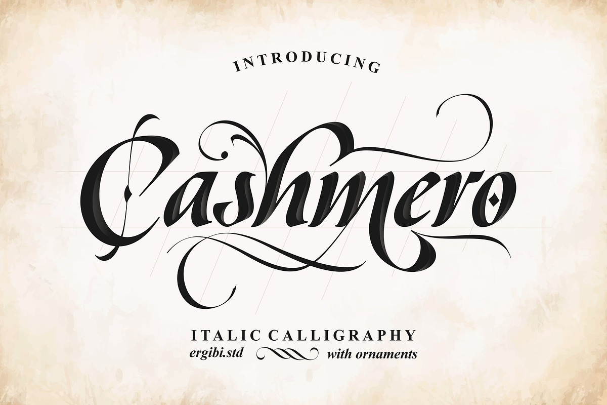 Cashmero - Italic Calligraphy, a Script Font by ErgibiStudio (Photo 1 of 9)