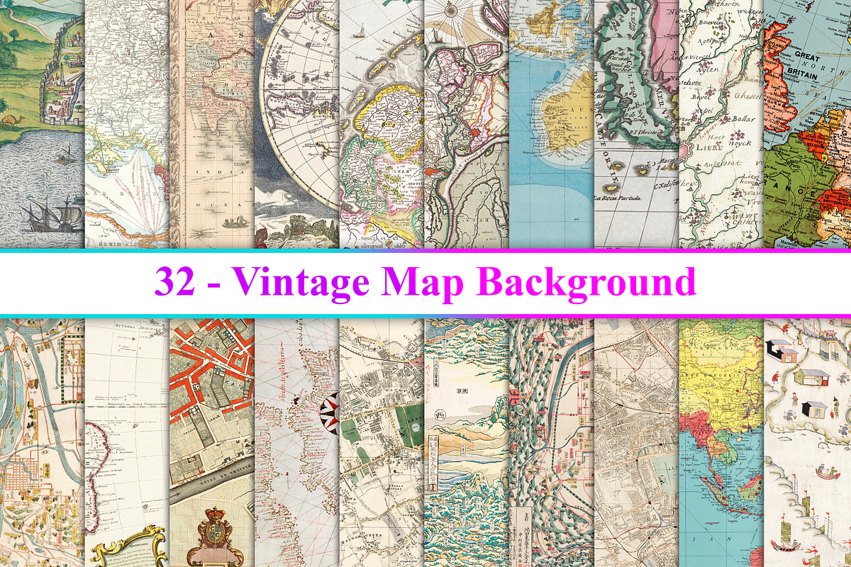 Vintage Map Background, a Texture Graphic by Digital Studio