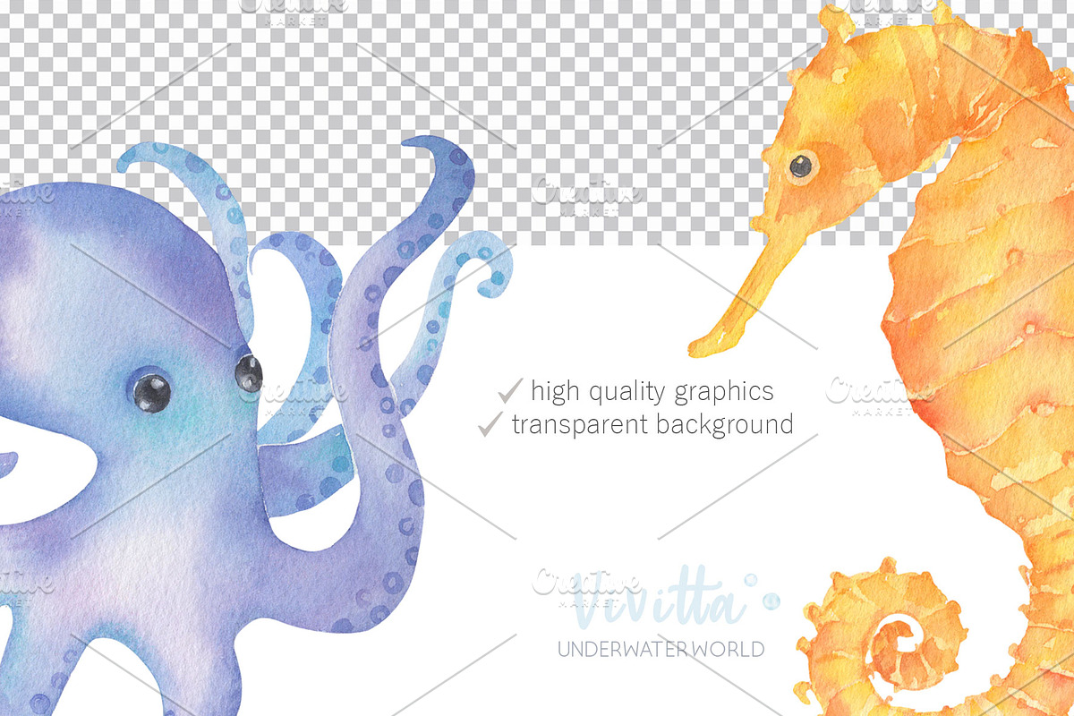 Ocean, sea world, underwater, fishes, an Animal Illustration by Vivitta (Photo 2 of 7)