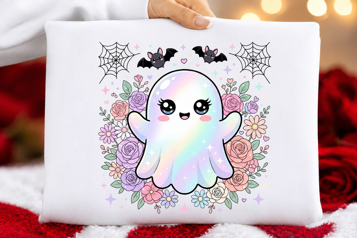 Cute Rainbow Ghost Halloween PNG, an Object Illustration by DreamCafeArt (Photo 5 of 7)