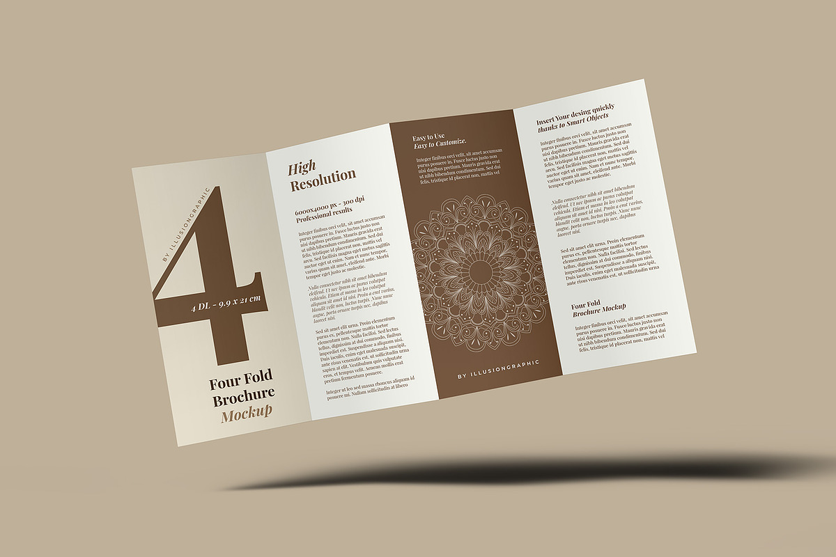 4 Fold DL Brochure Mockup - 8 Views, an Advertising Mockup by Illusiongraphic (Photo 7 of 20)