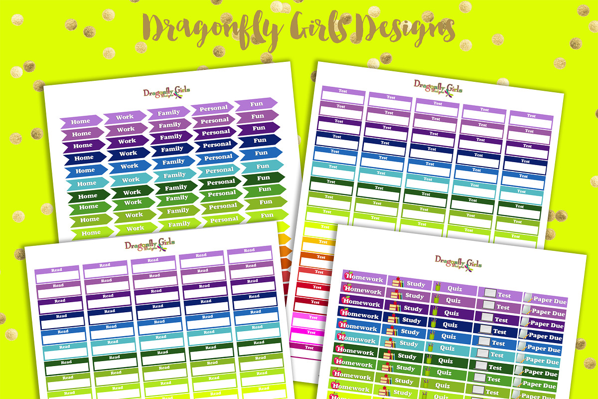 Rainbow Student Printable Stickers, a Graphic by Dragonfly Girls Designs (Photo 2 of 4)